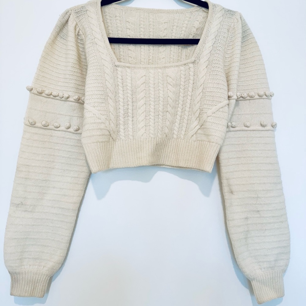 Jonathan Simkhai wool cable crop Sweater
